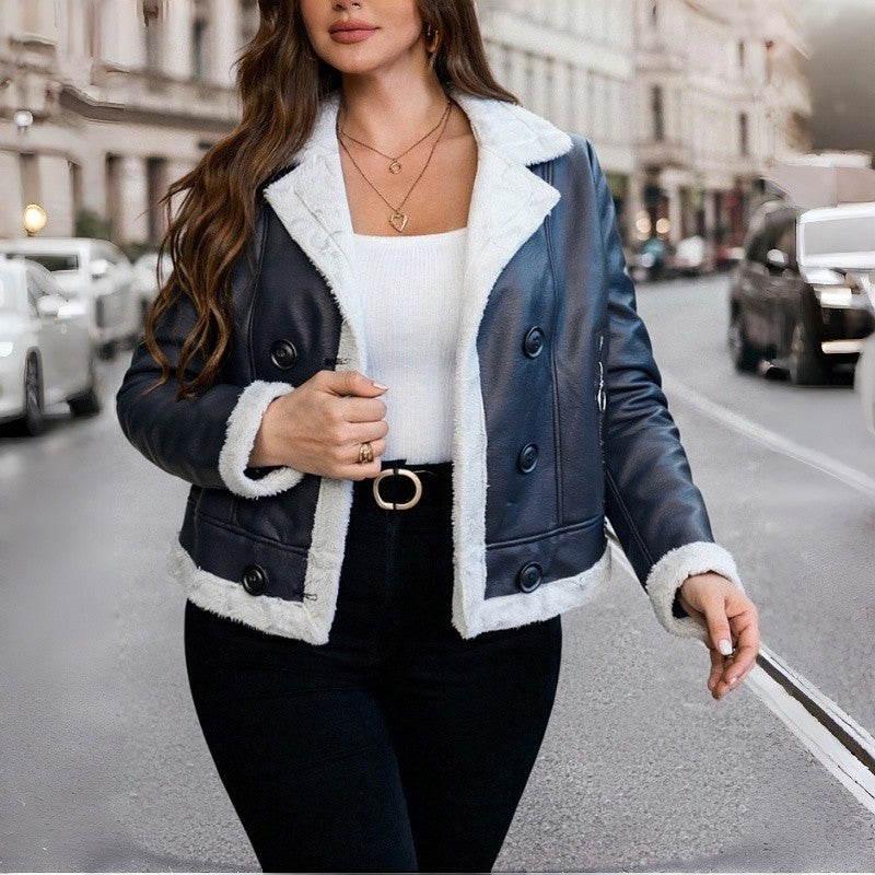 Fur Collar Shearling Jacket
