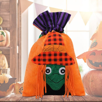 Kids Cute Cartoon Drawstring Halloween Party Candy Bag