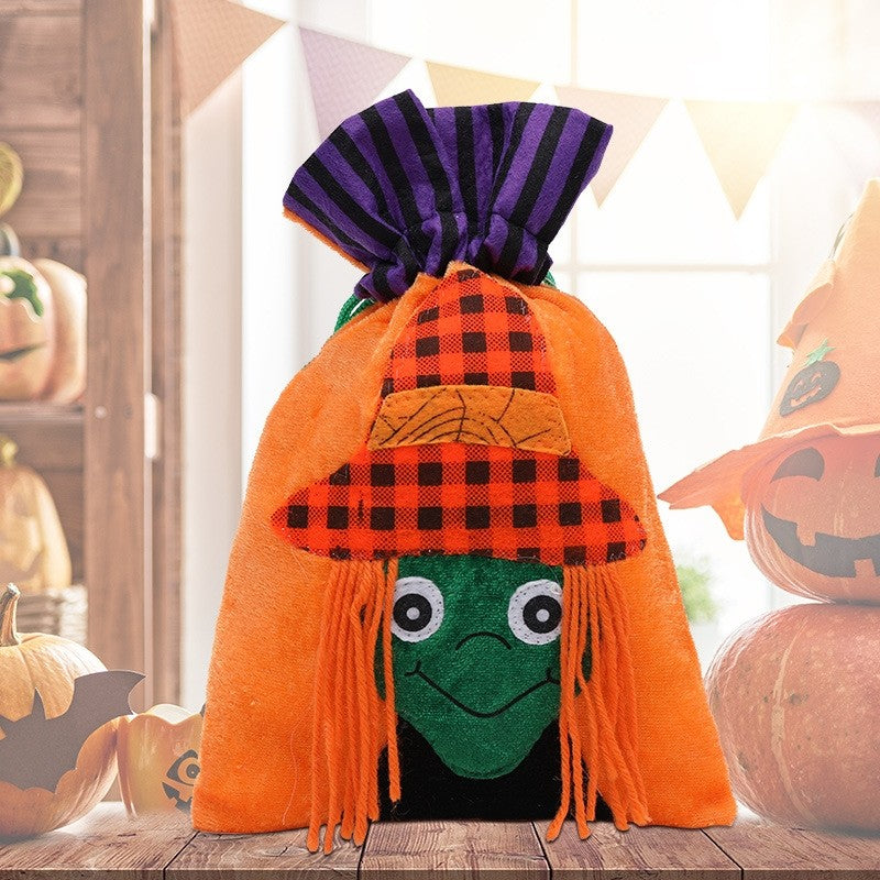 Kids Cute Cartoon Drawstring Halloween Party Candy Bag