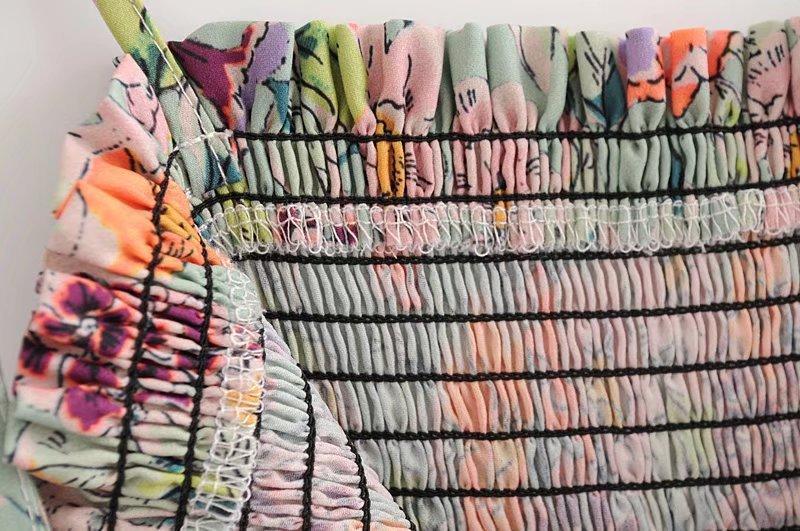 Bohemian Summer Stretch Print Jumpsuit Casual Pants