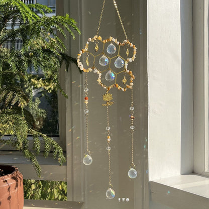 Stone Cross Bee Crystal Home Hangings