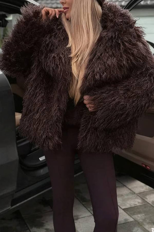 HOT TREND CHOCOLATE FUR JACKET