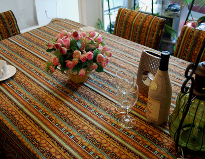 Cotton And Linen Table Linen Tablecloth Tea Table Cloth Square Tablecloth National Wind Bronzing Lace Cotton And Linen Tablecloth