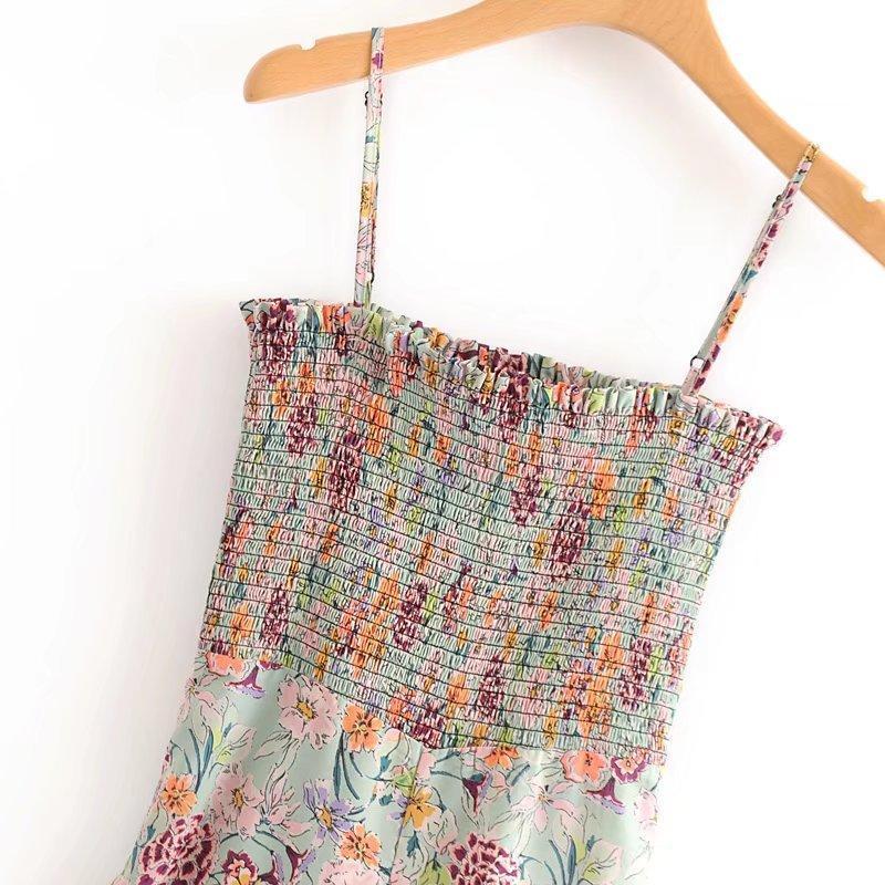 Bohemian Summer Stretch Print Jumpsuit Casual Pants