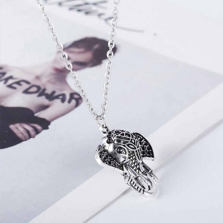 Boho Multi-Layer Leaf Elephant Pendant Necklace