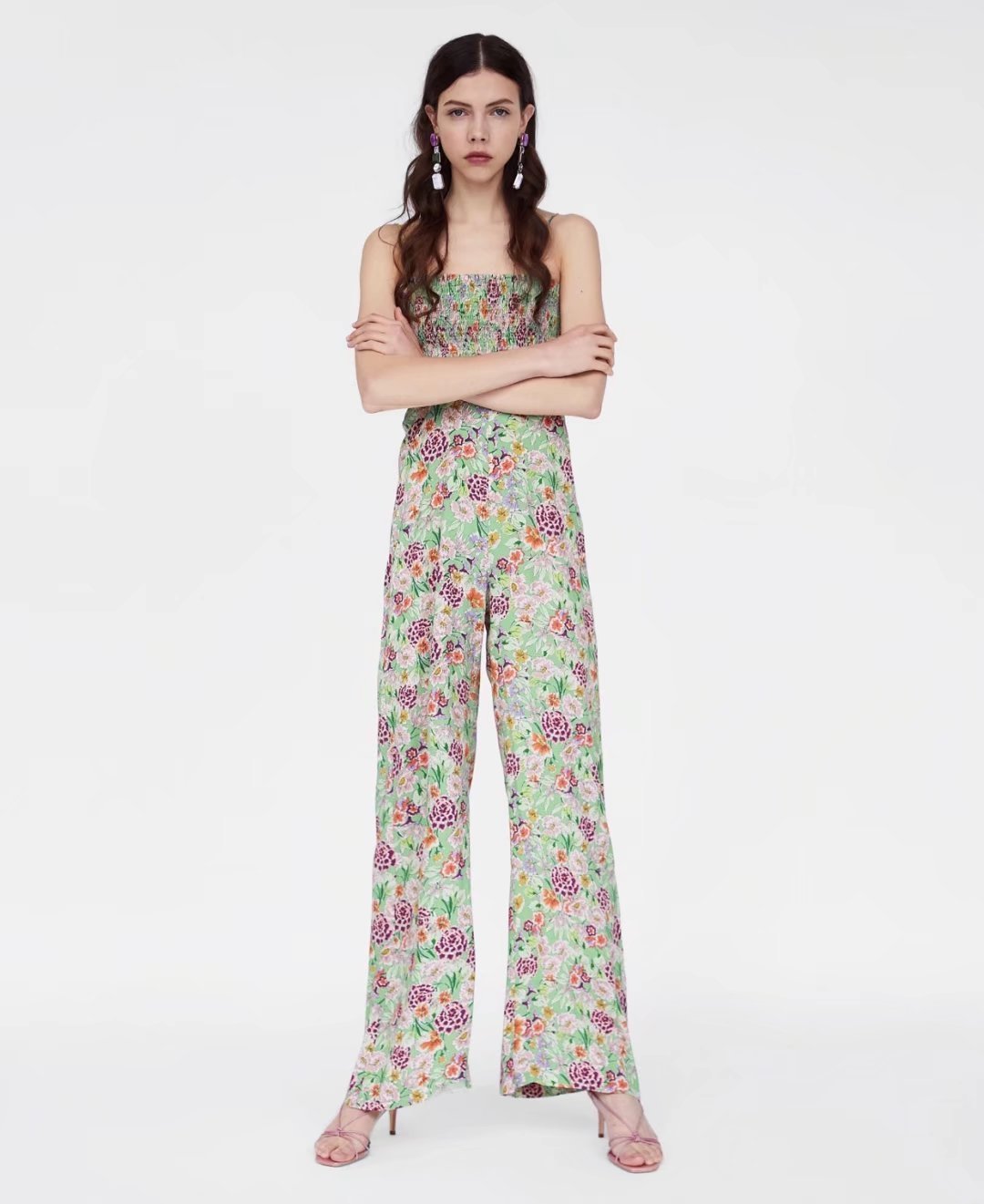 Bohemian Summer Stretch Print Jumpsuit Casual Pants