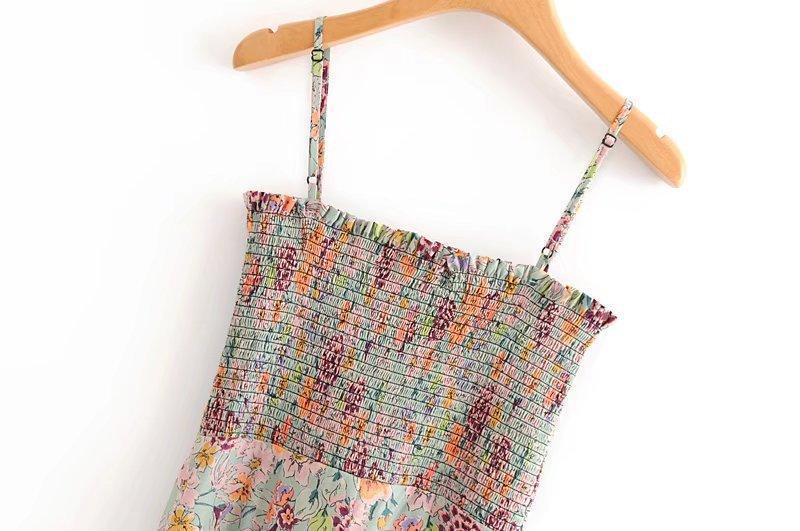 Bohemian Summer Stretch Print Jumpsuit Casual Pants