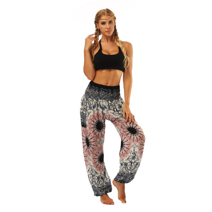 National Style Nepal Dot Seaside Loose Wide-Legged Casual Pants Fitness Exercise Yoga Lantern Pants Women 56