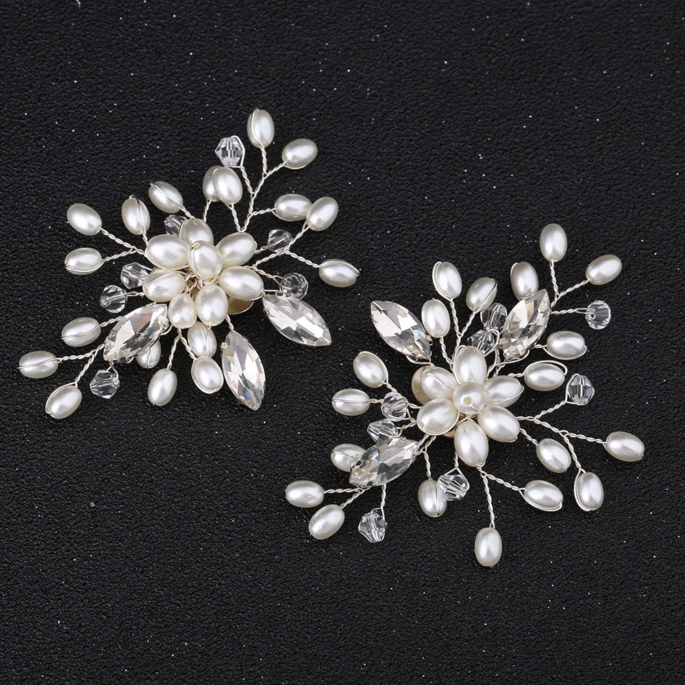 Trendy Handmade Pearl Rhinestone Shoe Clips