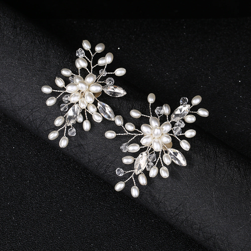 Trendy Handmade Pearl Rhinestone Shoe Clips
