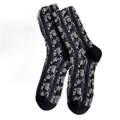 Rufia - Women's Floral Print Mid-Calf Socks - Vintage &amp; Classic
