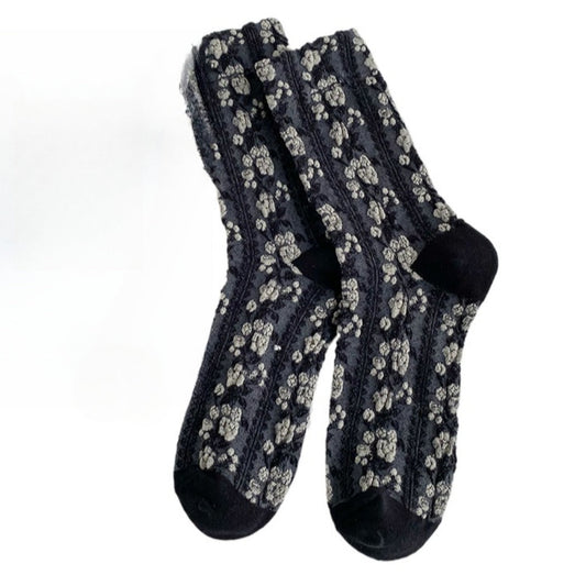 Rufia - Women's Floral Print Mid-Calf Socks - Vintage &amp; Classic