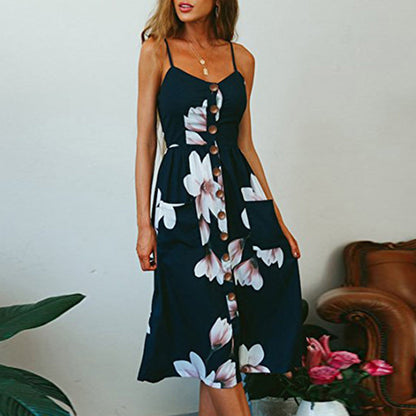 Summer Bohemian Print And Women'S Medium-Length Lug Skirt