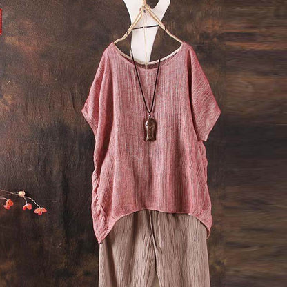 Retro Literature And Art Fan Round-Collar Loose Recreational Sleeve Short-Sleeved T-Shirt