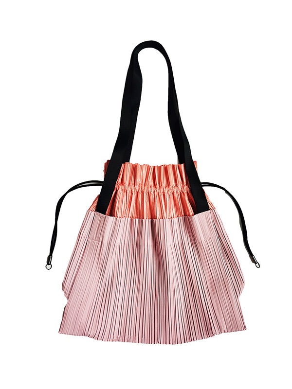 Contrast Color Drawstring Pleated Bags Accessories