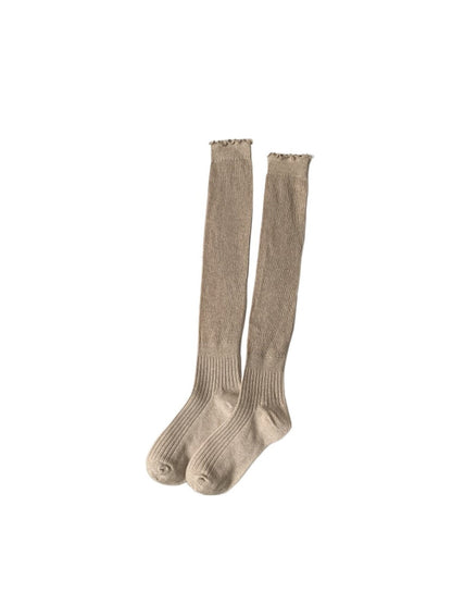 Rufia - Basic Ribbed Knee-High Socks for Women