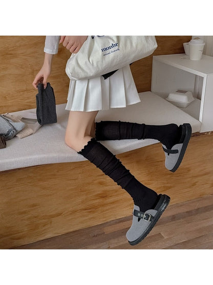 Rufia - Basic Ribbed Knee-High Socks for Women