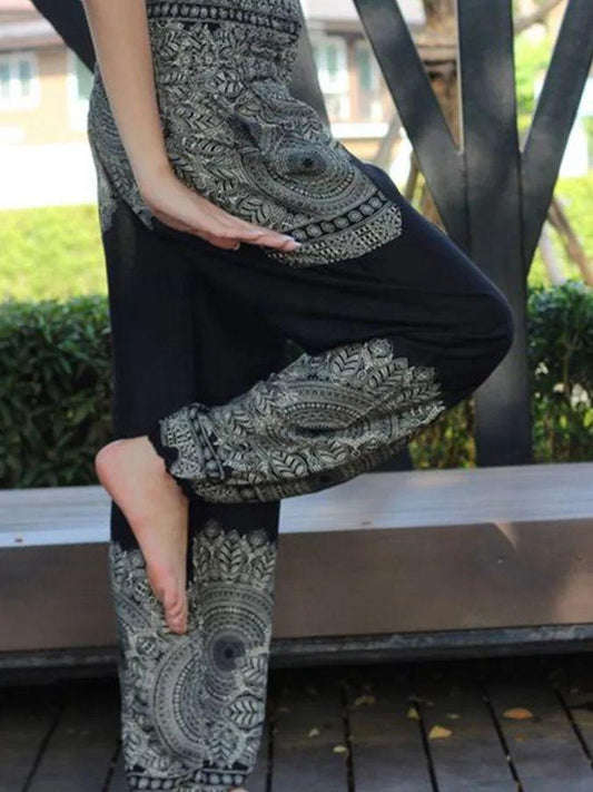 Printed Women'S Drawstring Loose Bloomers Fashion Dance Yoga Sweatpants