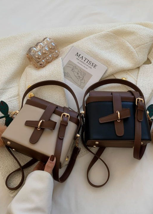 Mini Crossbody Two Tone PU Leather Shoulder Bag