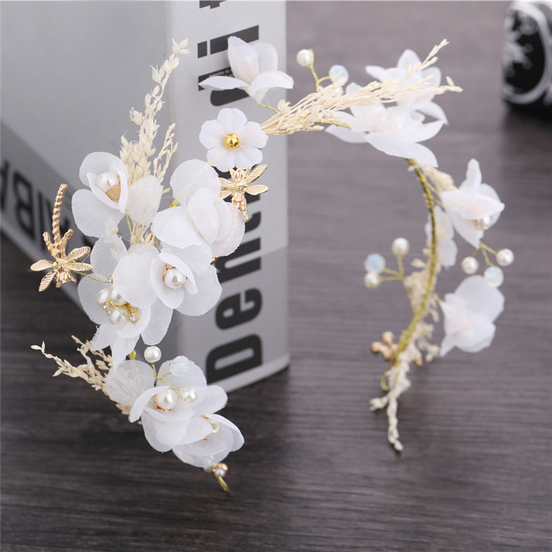 Bridal Flower Crown Hair Accessories with Dried Flowers