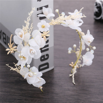 Bridal Flower Crown Hair Accessories with Dried Flowers