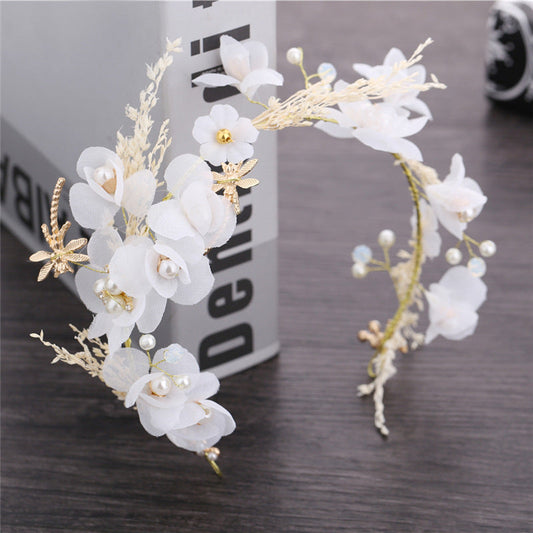 Bridal Flower Crown Hair Accessories with Dried Flowers