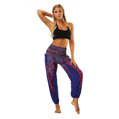 National Style Nepal Dot Seaside Loose Wide-Legged Casual Pants Fitness Exercise Yoga Lantern Pants Women 56