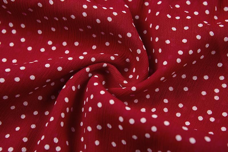 Off-The-Shoulder Flare Sleeves Dot Slim Top