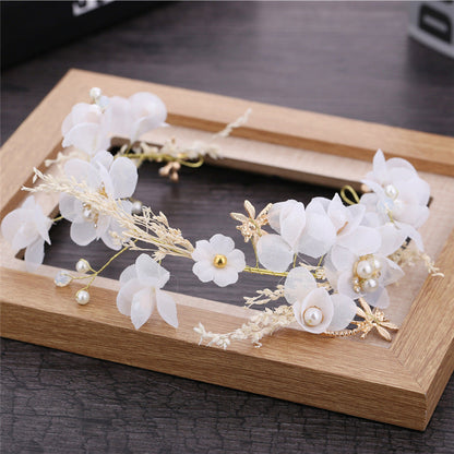 Bridal Flower Crown Hair Accessories with Dried Flowers