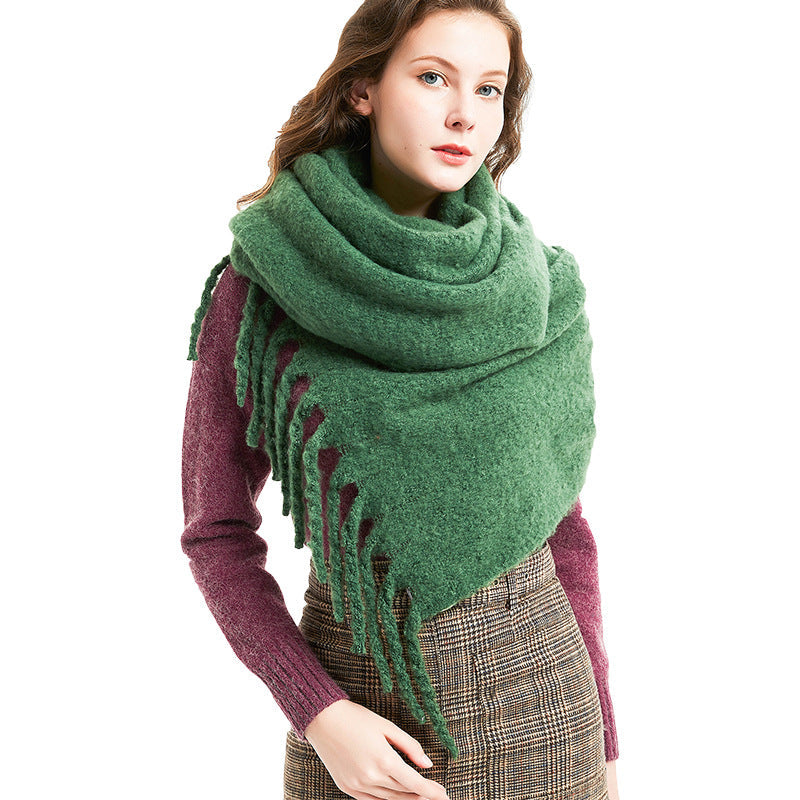 Solid Color Tassel Soft Scarves