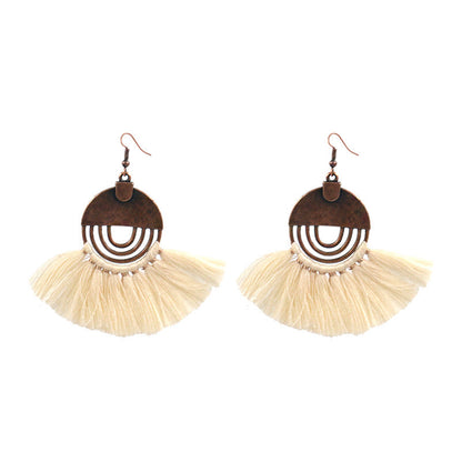 Bohemian Tassel Earrings Geometric Alloy Fashion Jewelry