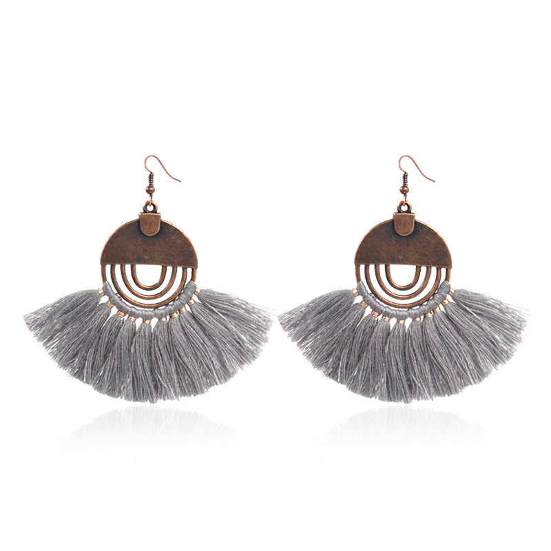 Bohemian Tassel Earrings Geometric Alloy Fashion Jewelry