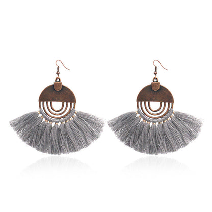 Bohemian Tassel Earrings Geometric Alloy Fashion Jewelry