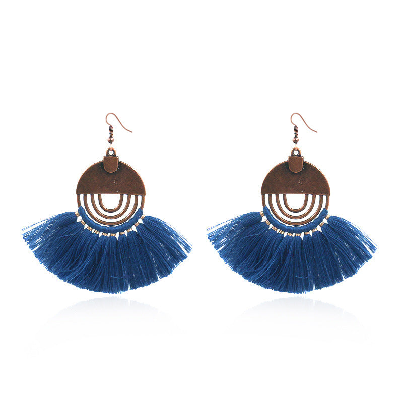 Bohemian Tassel Earrings Geometric Alloy Fashion Jewelry