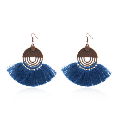Bohemian Tassel Earrings Geometric Alloy Fashion Jewelry