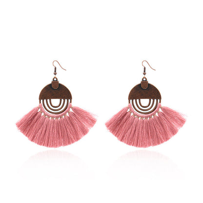Bohemian Tassel Earrings Geometric Alloy Fashion Jewelry