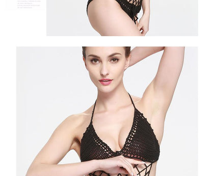 Sexy Crochet Mesh Swimsuit Suit Handmade One Piece