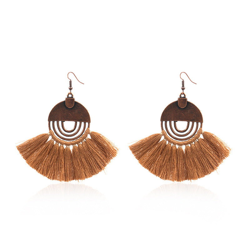 Bohemian Tassel Earrings Geometric Alloy Fashion Jewelry