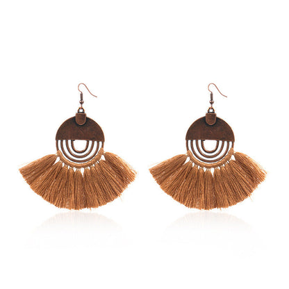 Bohemian Tassel Earrings Geometric Alloy Fashion Jewelry