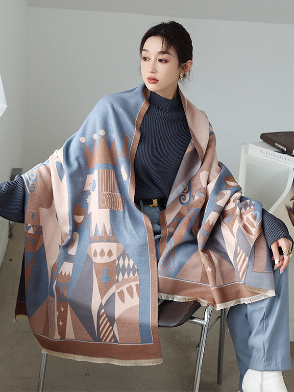 Winter Keep Warm Tasseled Imitated Cashmere Shawl&Scarf