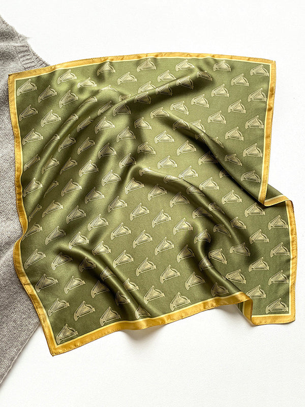 Urban Ink Green Mulberry Silk Square Scarf
