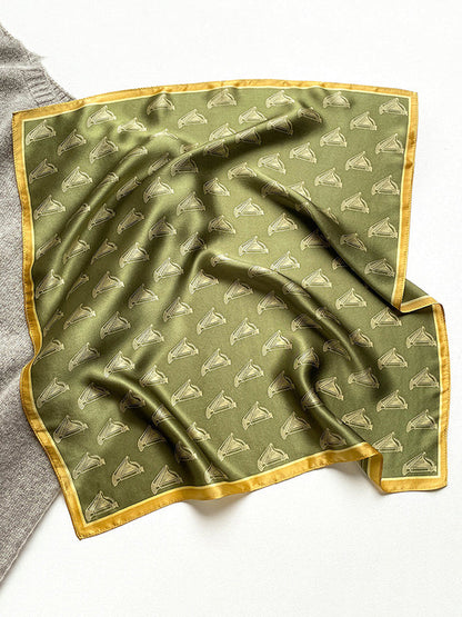 Urban Ink Green Mulberry Silk Square Scarf