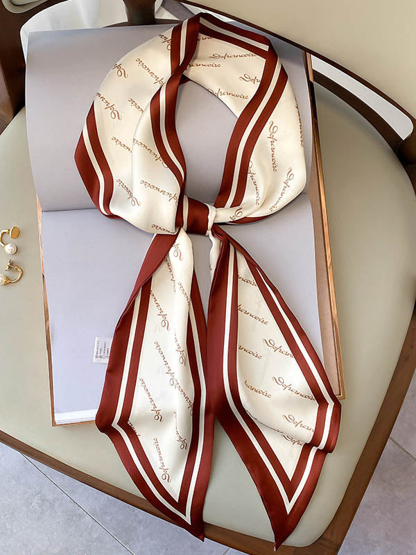 Stylish Letter Printed Light Maturity Silk Scarf
