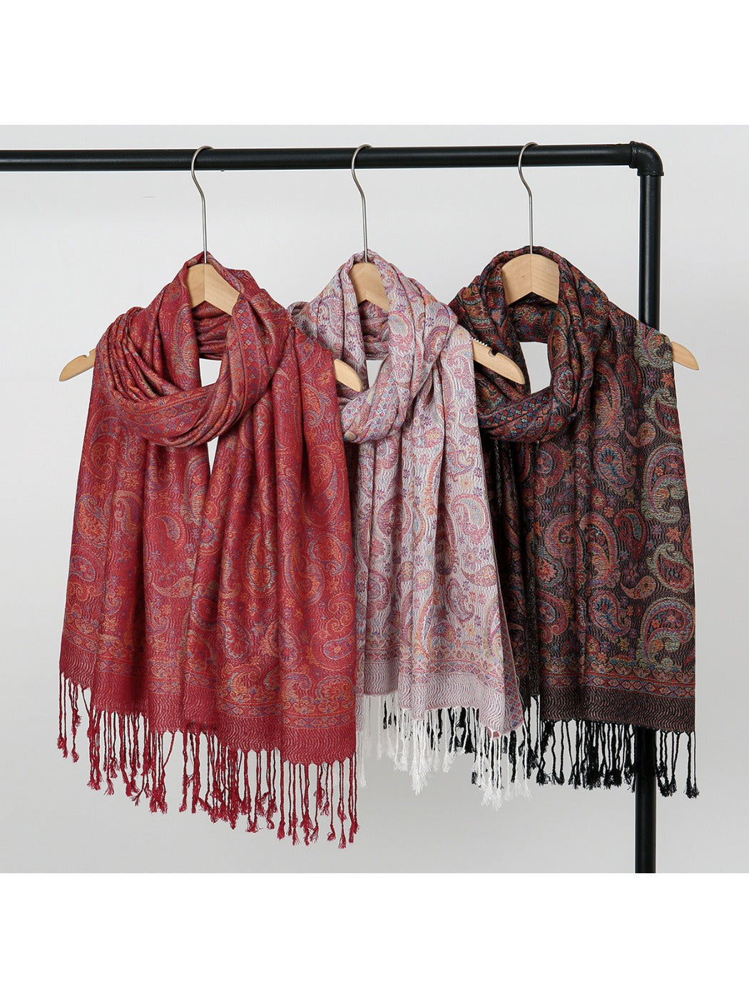 Scarvii - Bohemian Paisley Print Scarf with Fringe