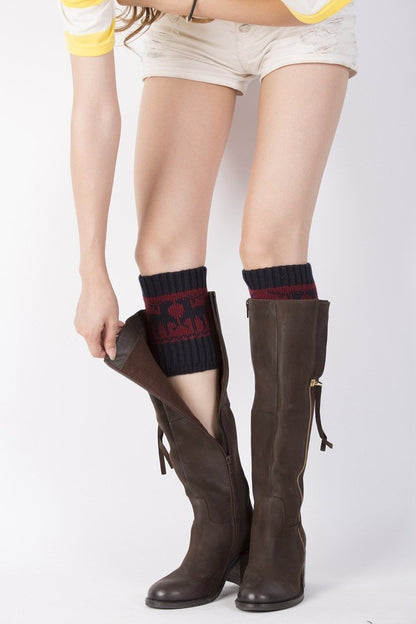 Boot Cuff Thick Short-Sleeved Thick Thick Bamboo Knit Wool Yarn Socks - 10