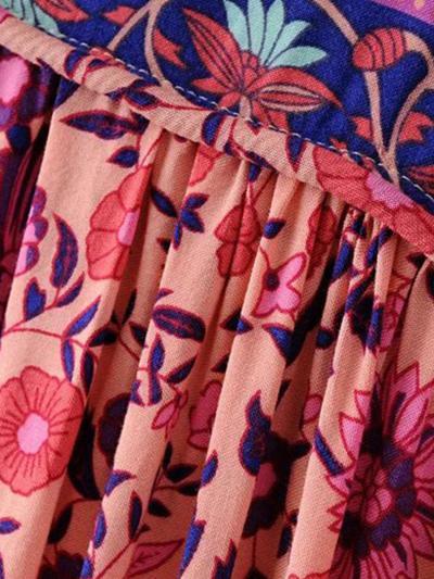 Women S Fashion Polyester Boho Tie Neck Long Sleeve Pleated Day Dress