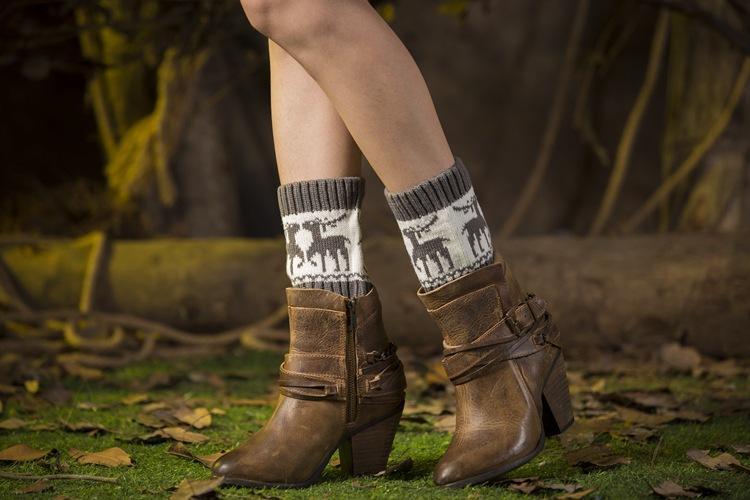 Boot Cuff Thick Short-Sleeved Thick Thick Bamboo Knit Wool Yarn Socks - 10