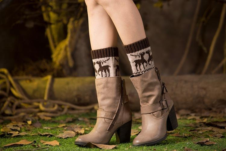 Boot Cuff Thick Short-Sleeved Thick Thick Bamboo Knit Wool Yarn Socks - 10