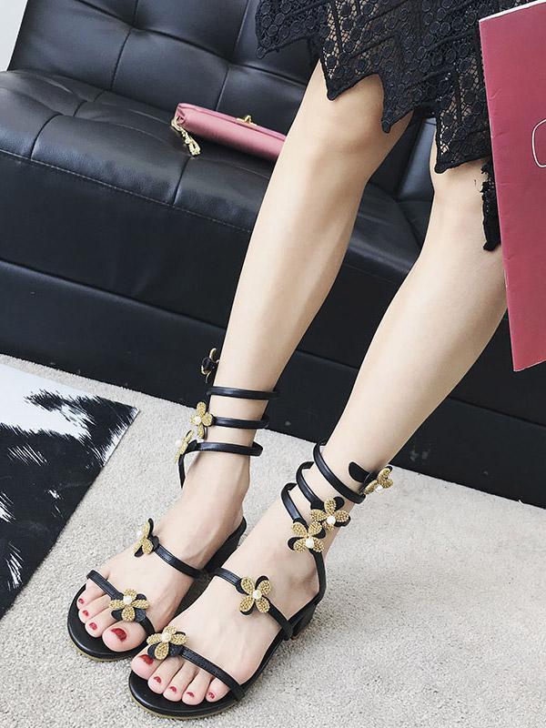 Flower Peep-Toe Summer Beach Sandals