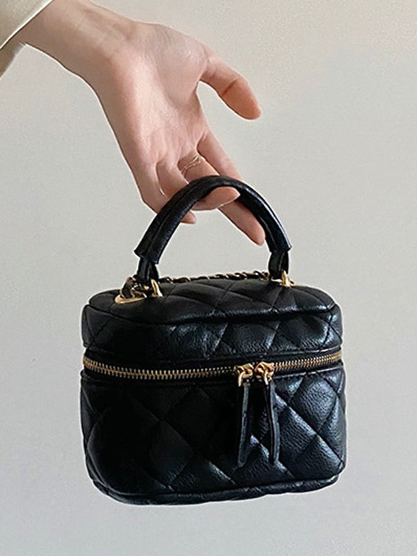 Casual Solid Color Zipper Chains Bags Accessories